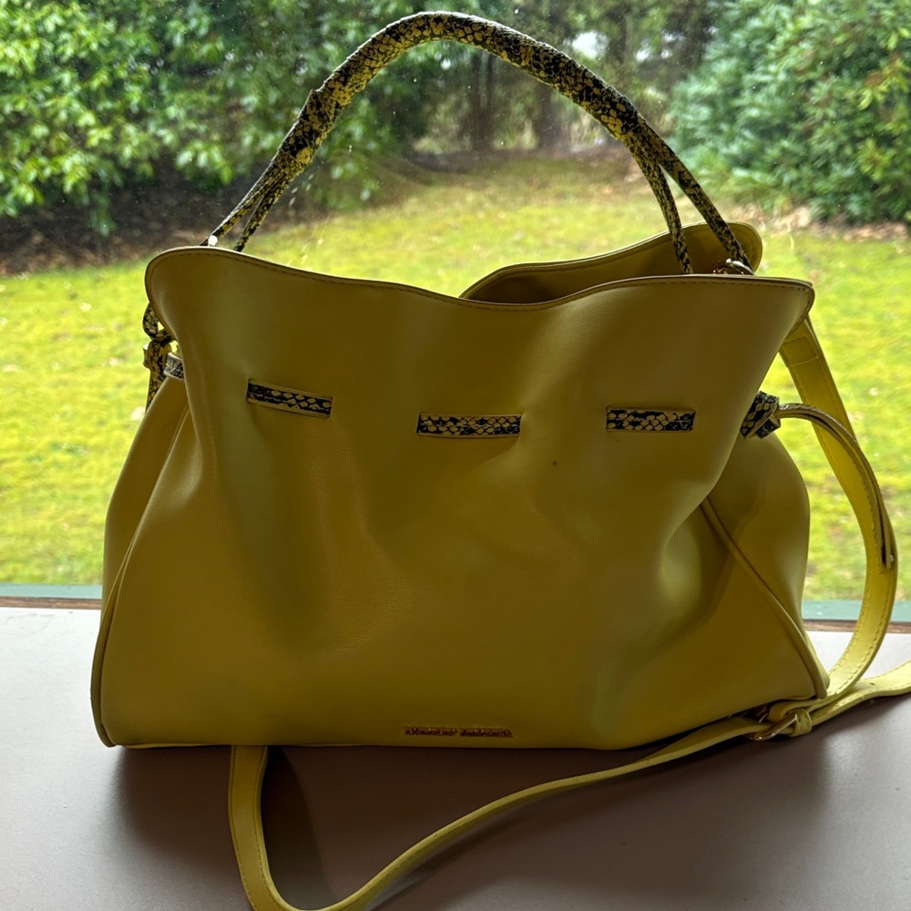 Badgley Mischa  Bright Yellow Vegan Leather Shoulder Tote